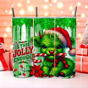 Grinch Highland Cow 20oz Stainless steel tumbler